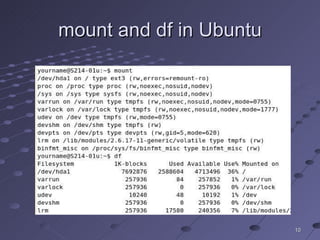 mount and df in Ubuntu 