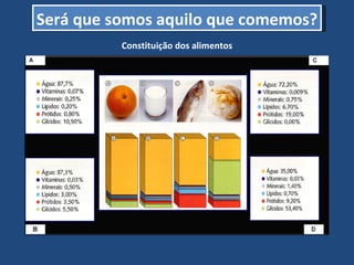 Será que somos aquilo que comemos? Constituição dos alimentos 