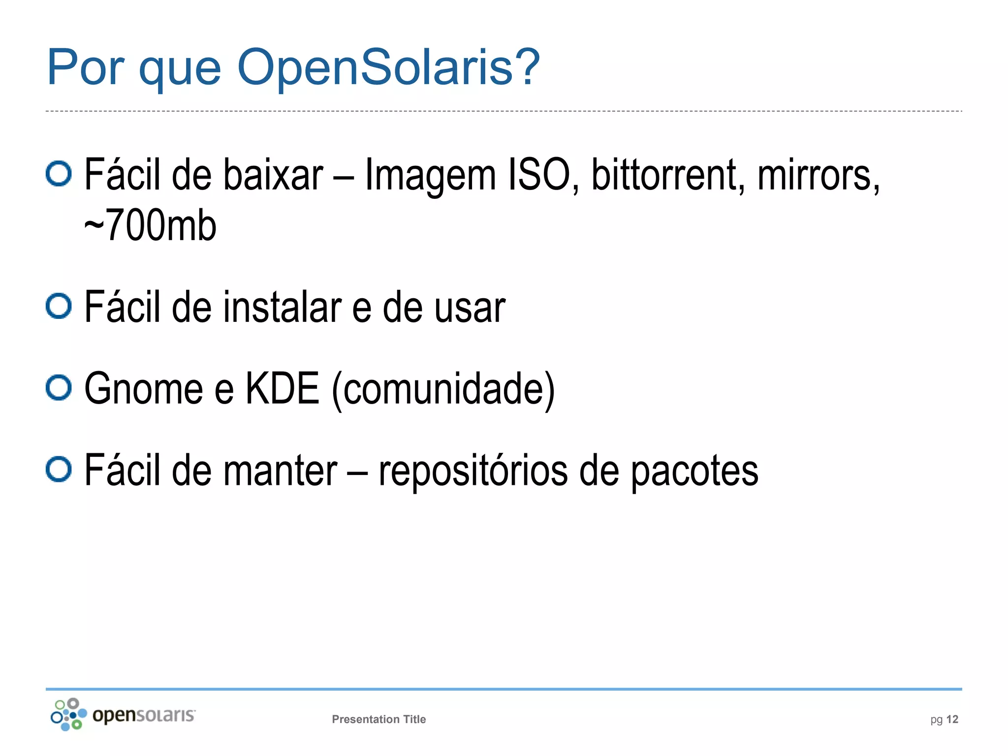 Introdução ao OpenSolaris