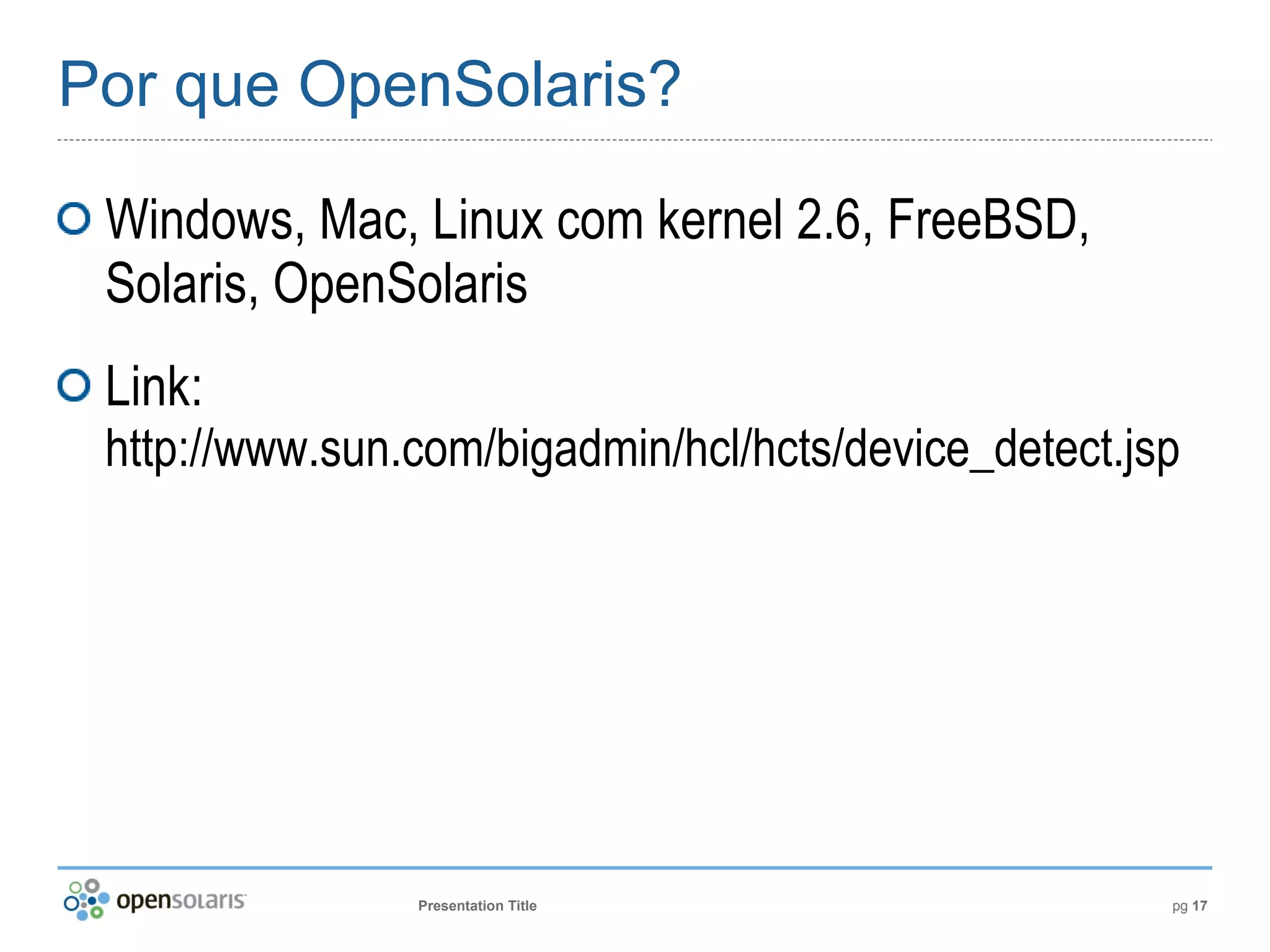 Introdução ao OpenSolaris