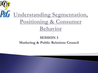 SESSION 3
Marketing & Public Relations Council
 