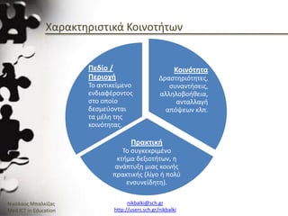 Ενότητα 2.3_Χρήση και Υποστήριξη Κοινοτήτων Πρακτικής και Μάθησης