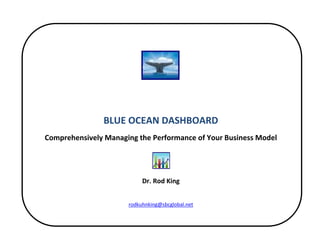 


 
 
                                       
                                       
                    BLUE OCEAN DASHBOARD 
    Comprehensively Managing the Performance of Your Business Model 
                                       
                                       
                               Dr. Rod King 
                                       

                          rodkuhnking@sbcglobal.net 

                                       
 