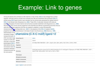 Example: Link to genes
 