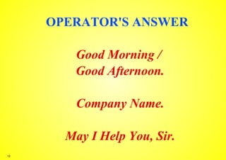 Telephone Courtesy Guidelines