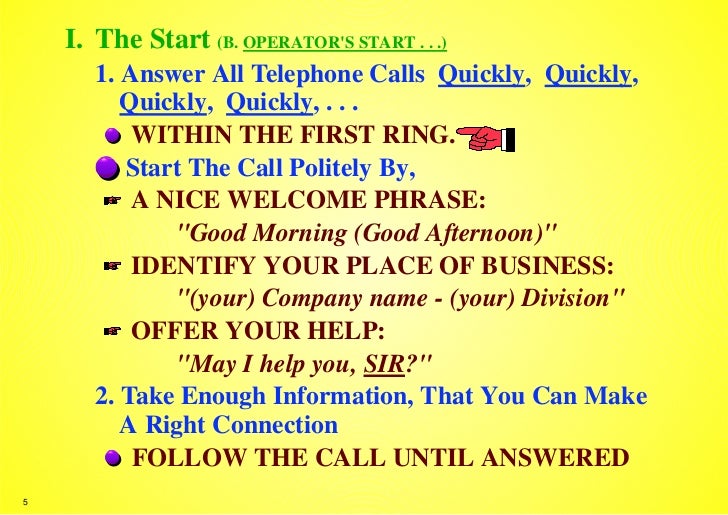 Telephone Courtesy Guidelines