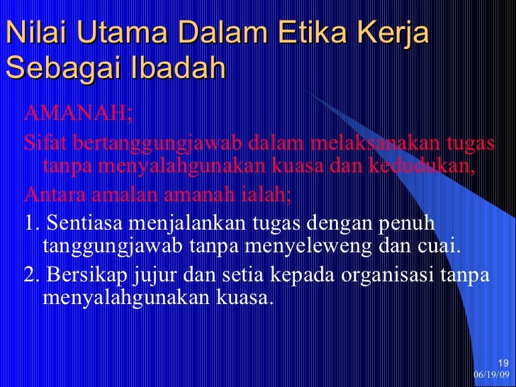 Kerja Sebagai Ibadah