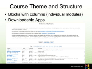 Course Theme and Structure Blocks with columns (individual modules) Downloadable Apps 