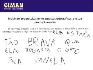 Incluindo  progressivamente aspectos ortográficos  em sua produção escrita ~^ 