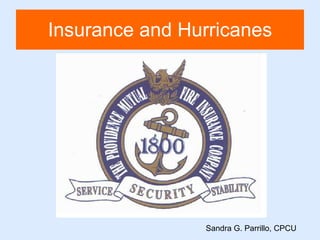 Insurance and Hurricanes Sandra G. Parrillo, CPCU 