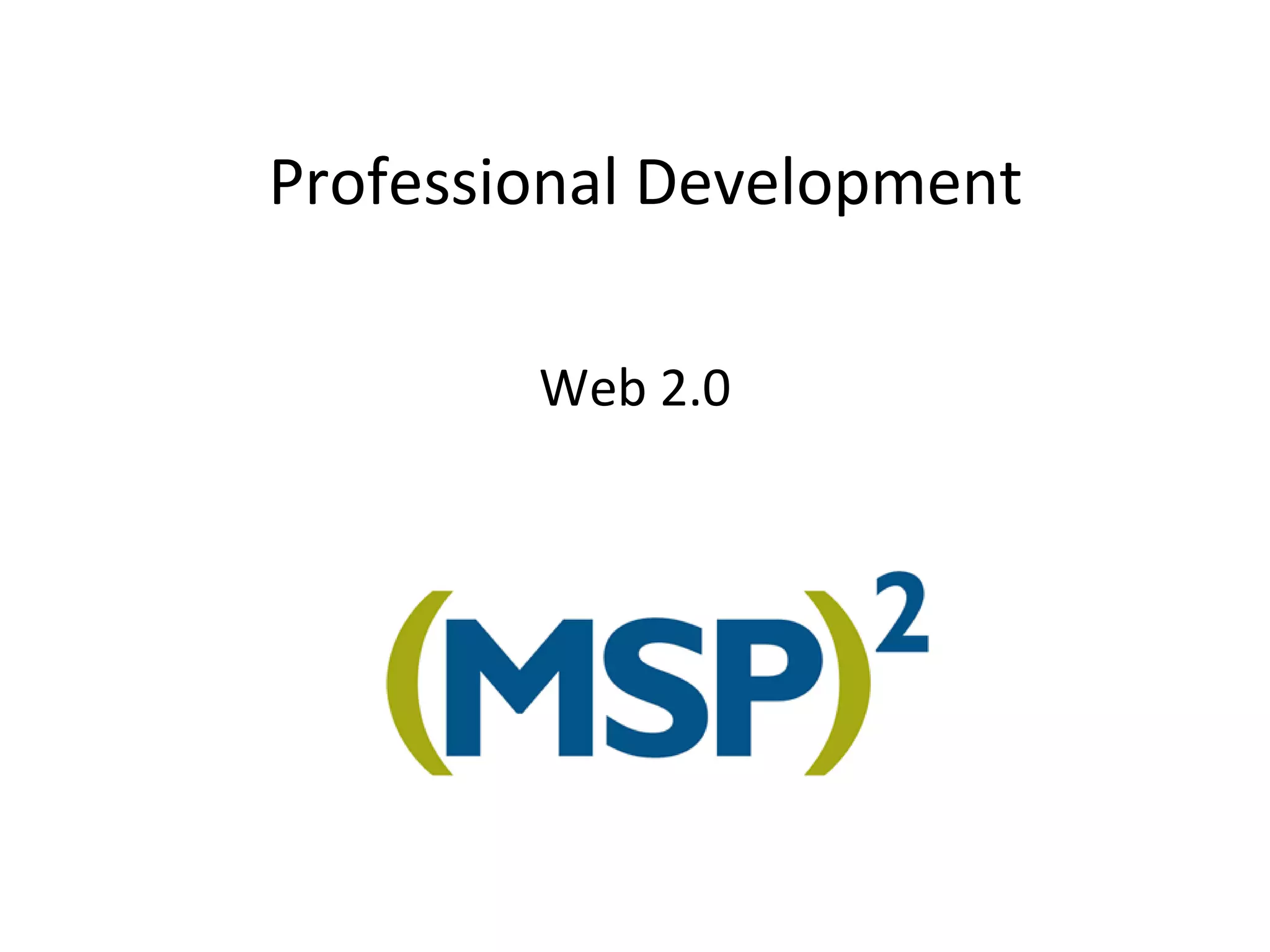 Professional Development Web 2.0 
