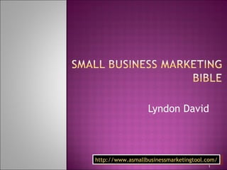 Lyndon David http://www.asmallbusinessmarketingtool.com/ 