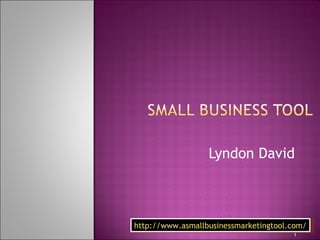 Lyndon David http://www.asmallbusinessmarketingtool.com/ 