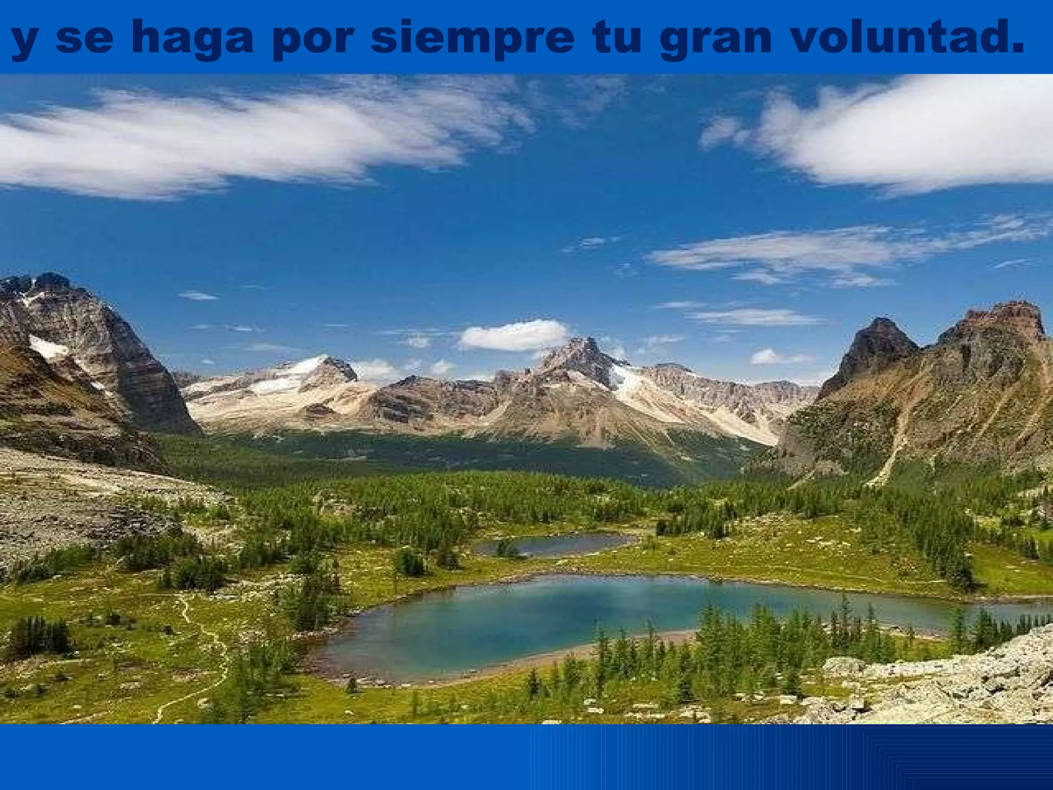 y se haga por siempre tu gran voluntad.