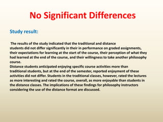 Differences Between Face to Face and Distance Education | PPTX