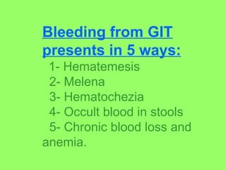 acute gastrointestinal bleeding /hematemesis/melena | PPT