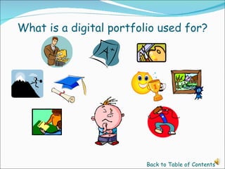 What is a digital portfolio used for? Back to Table of Contents 