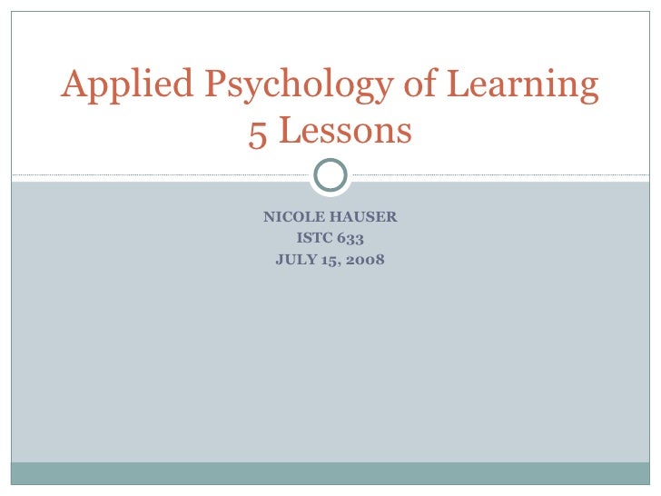 Examples of Applied Psychology