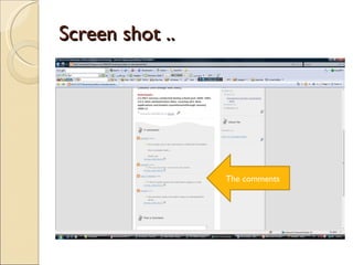 Screen shot .. The comments  