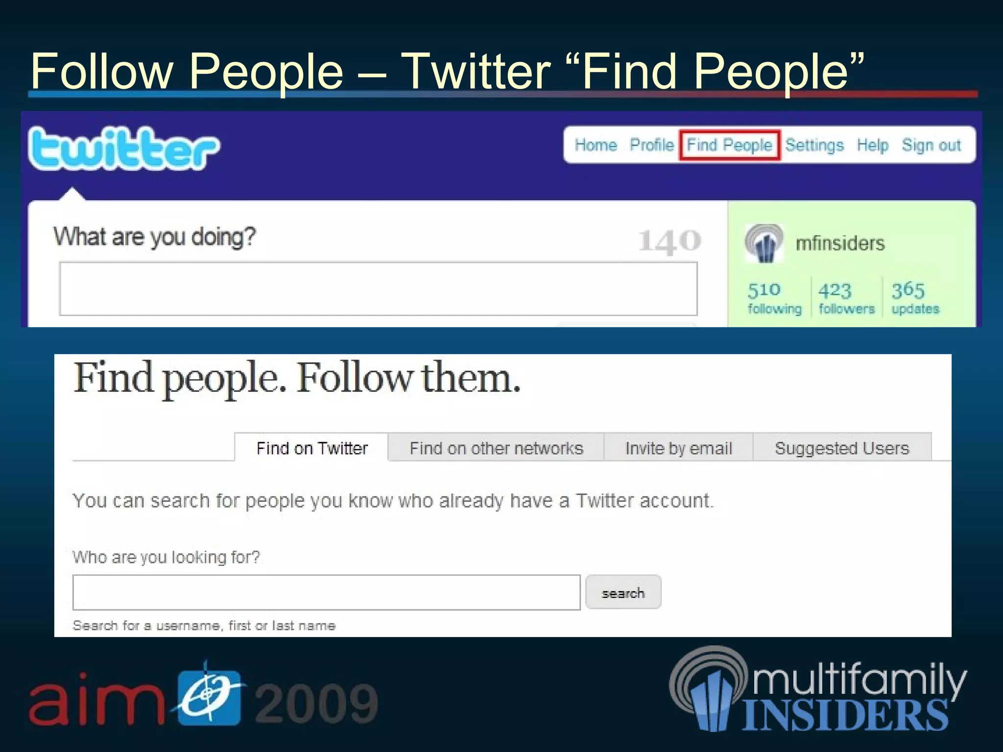Follow People – Twitter “Find People” 