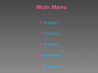 Article 1 Article2 Article 3 Conclusion   Citations  