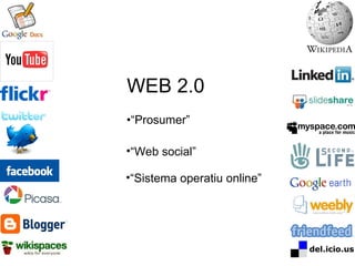 “ Prosumer” “ Web social” WEB 2.0 “ Sistema operatiu online” 