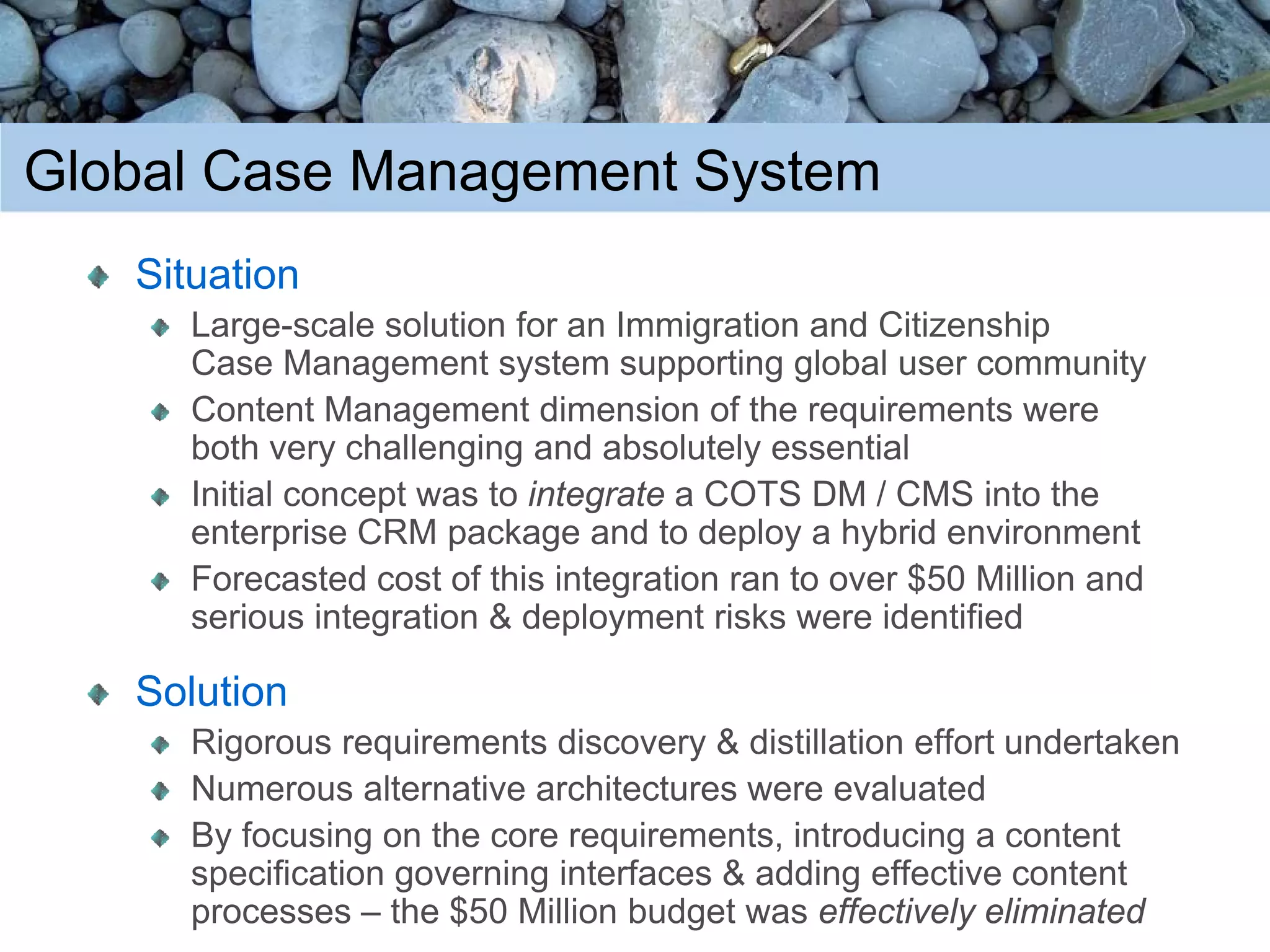 Content Oriented Architectures (COA)
