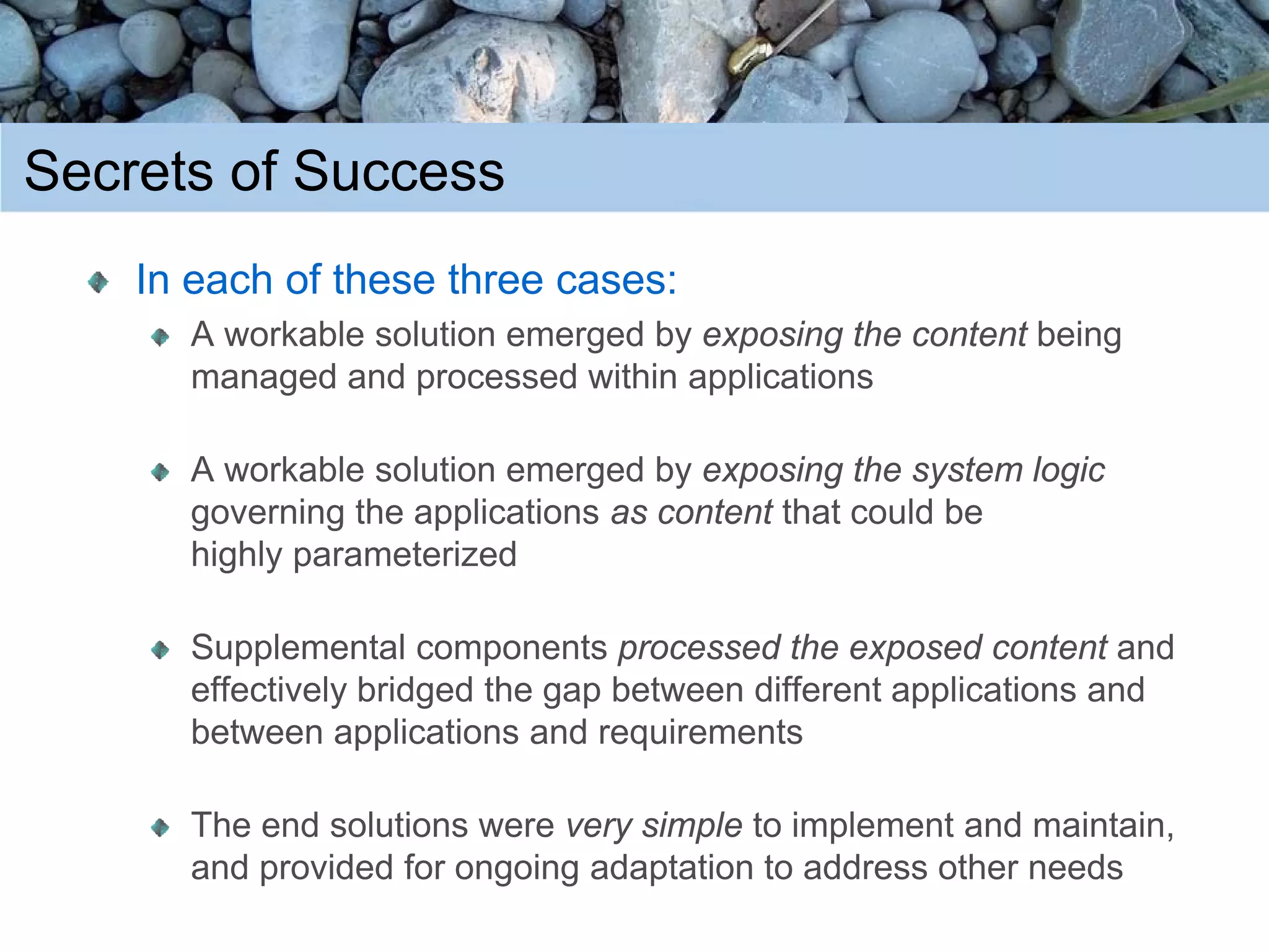 Content Oriented Architectures (COA)