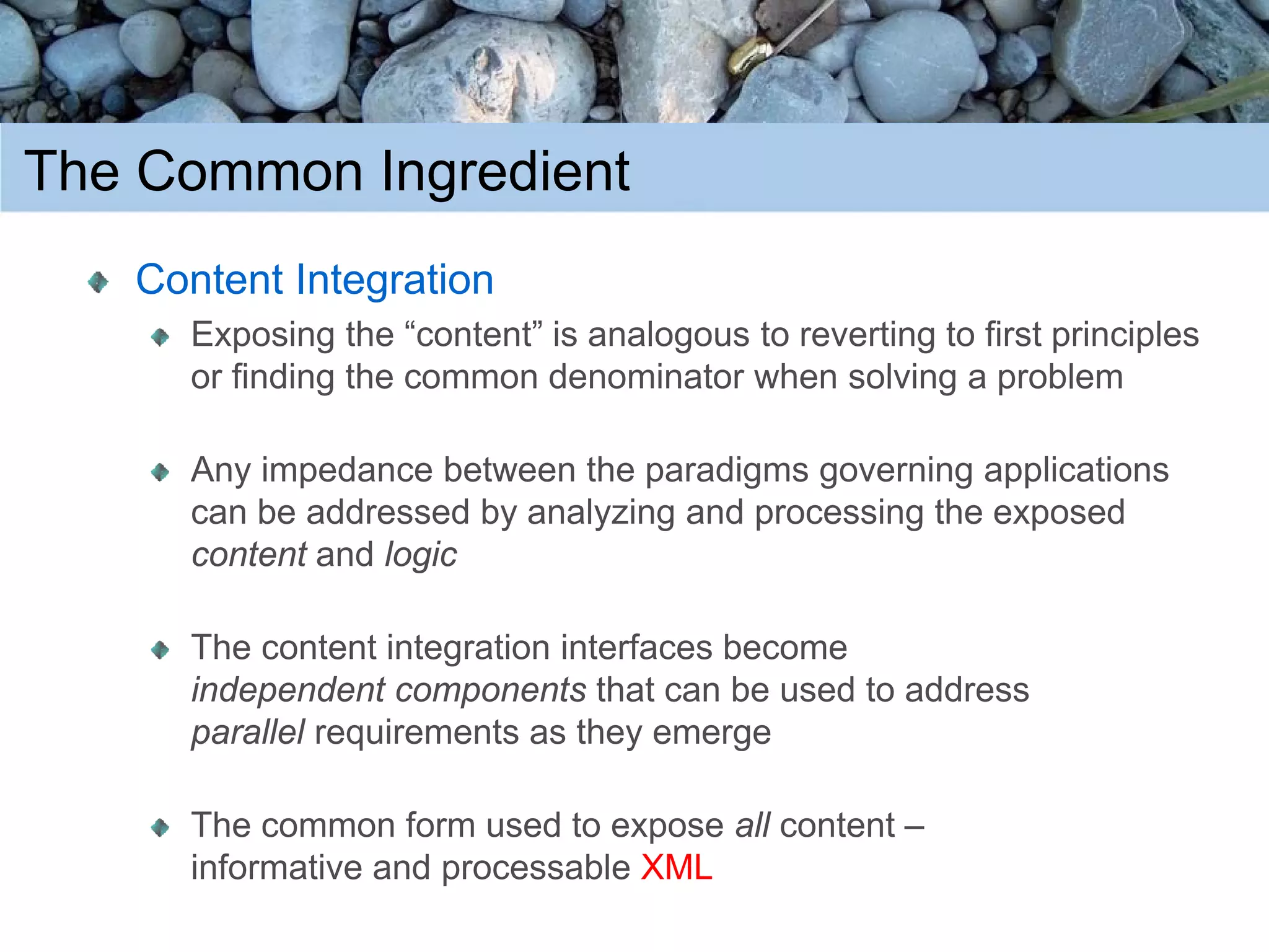 Content Oriented Architectures (COA)