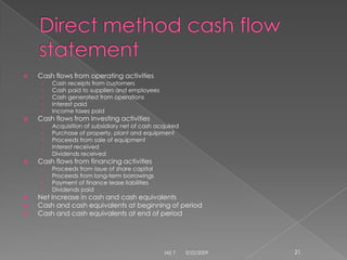 IAS 7 Cash Flow Statements