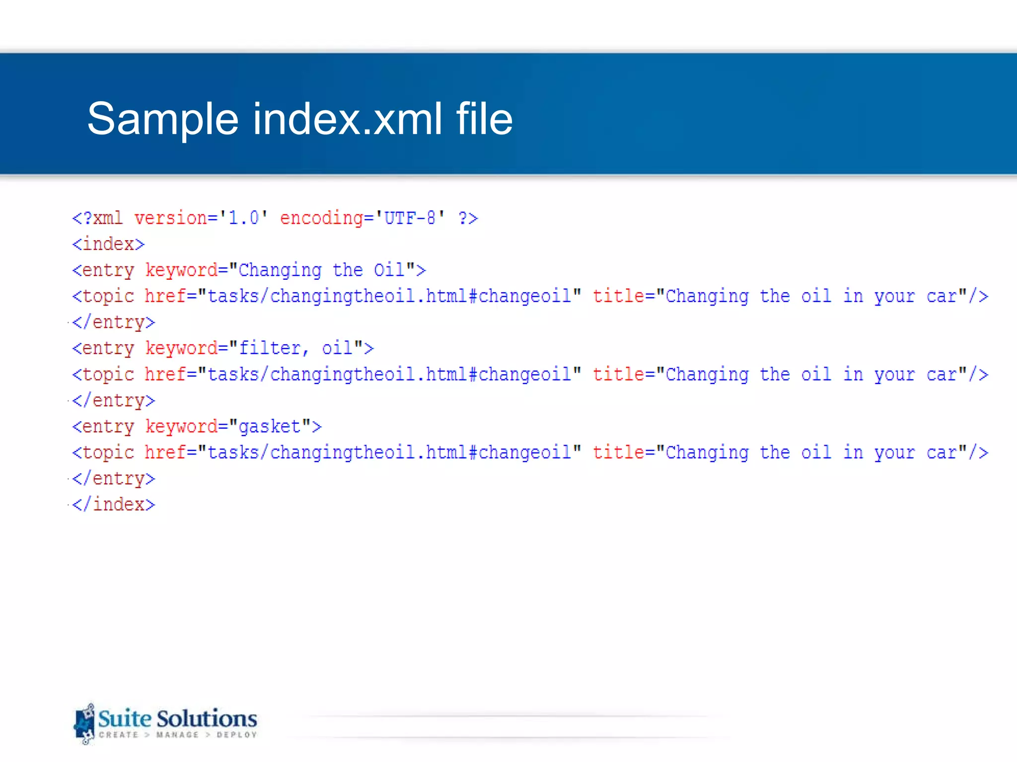 Sample index.xml file 