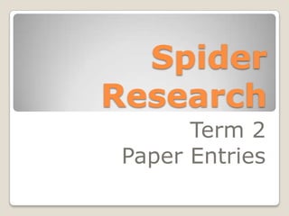 Spider Research Term 2 Paper Entries   