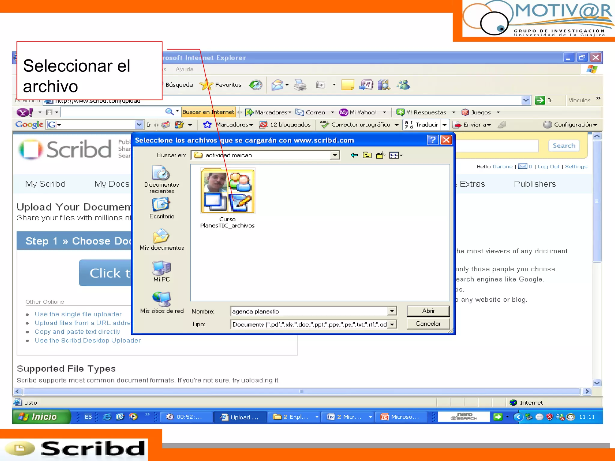Seleccionar el archivo 