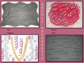 Elements treballatsEn aquesta sessió de treball amb ceres, vam treballar elements relacionats amb activitats anteriors, com:Vam treballar la línia, ja que en els nostres dibuixos va representar un paper molt important a l’hora de voler expressar el que les coses que la Georgina ens deia representaven per nosaltres.Potser, l’element que més vam treballar en aquesta activitat va ser el color, ja que érem lliures d’escollir amb quins colors volíem pintar cadascun dels nostres dibuixos. Una cosa que em va cridar l’atenció, i que vam treballar, va ser el temps en el que havíem de desenvolupar cadascun dels elements en el paper. No ens van deixar més de cinc minuts per dibuix.Per últim, amb aquesta activitat vam treballar la nostre imaginació i la nostre interpretació de les coses. Com veiem nosaltres tot allò que ens anaven dictant, i representar-ho al paper.