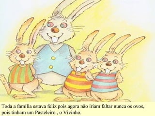 Toda a família estava feliz pois agora não iriam faltar nunca os ovos, pois tinham um Pasteleiro , o Vivinho. 