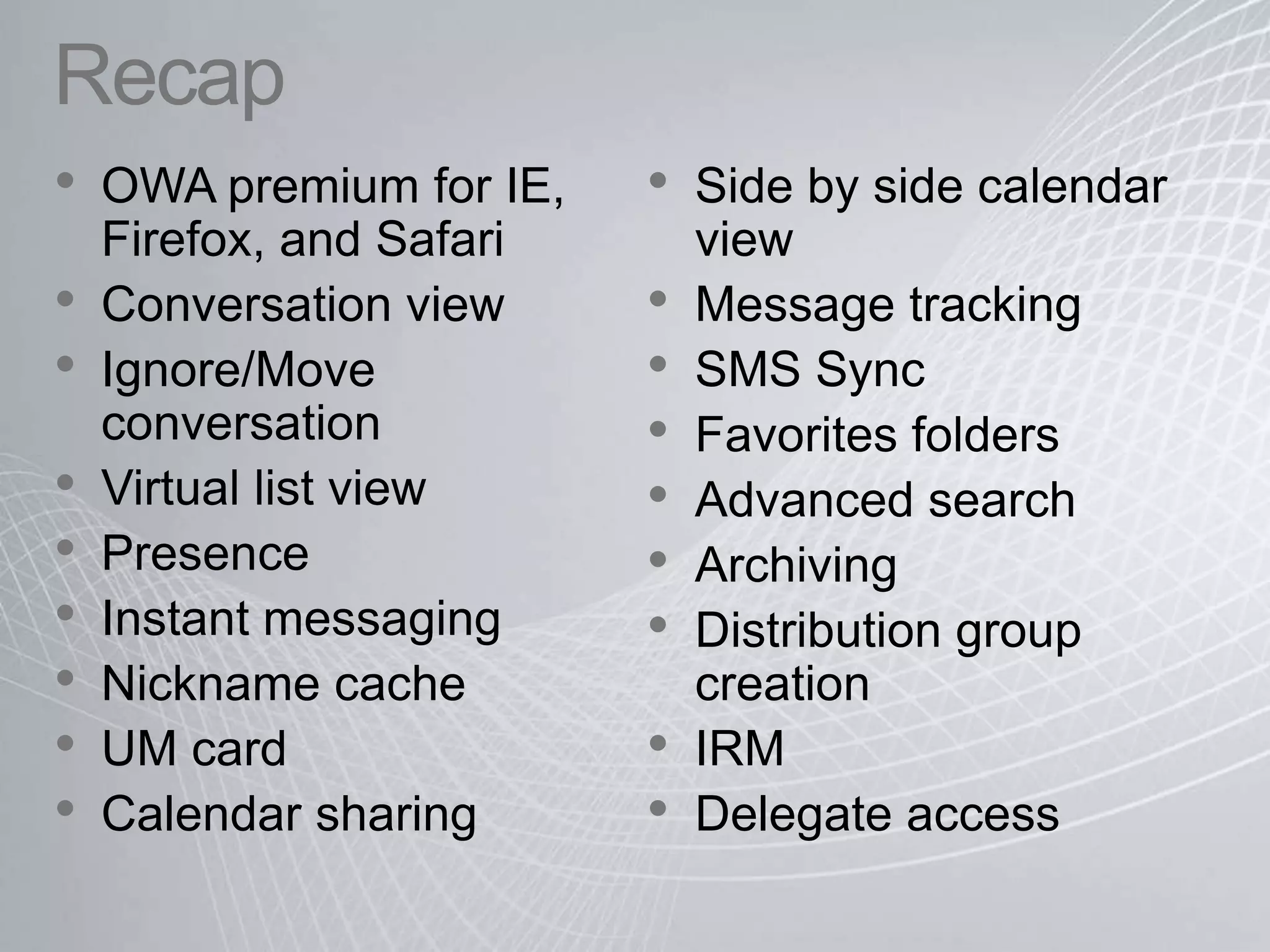 Nickname CacheNames shared across all Exchange experiences