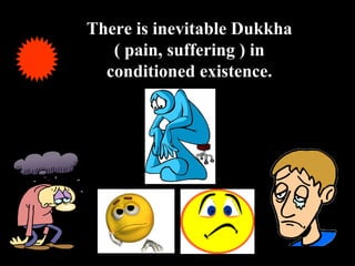 There is inevitable Dukkha ( pain, suffering ) in conditioned existence. 