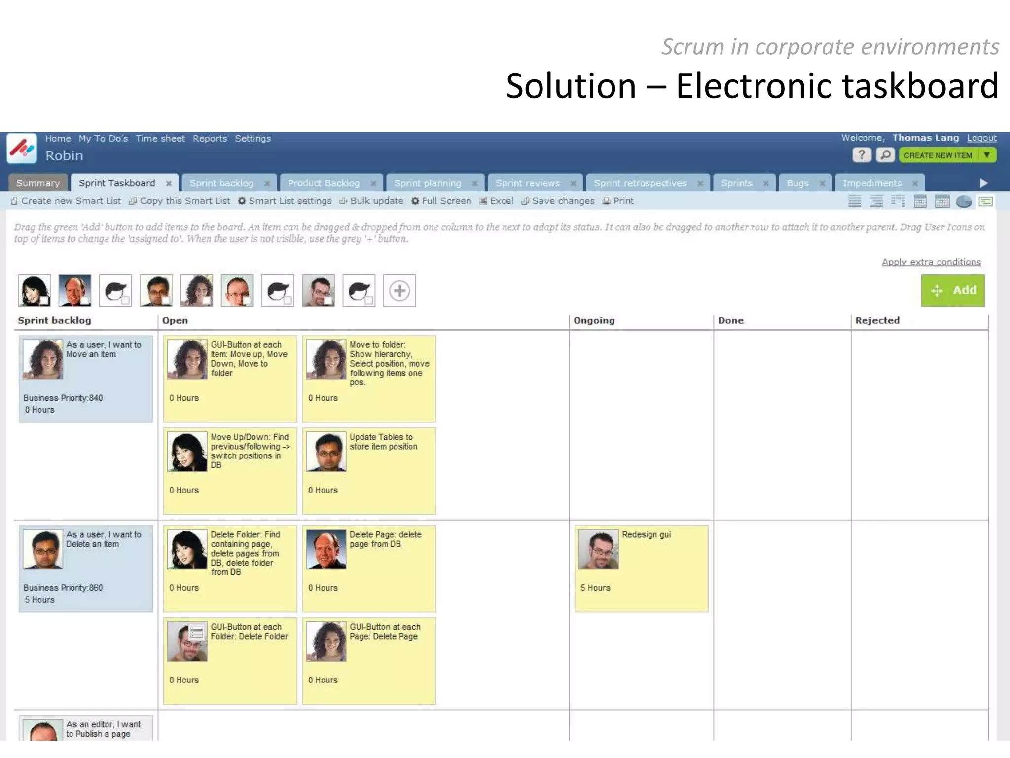 Immediate progress & risk tracking