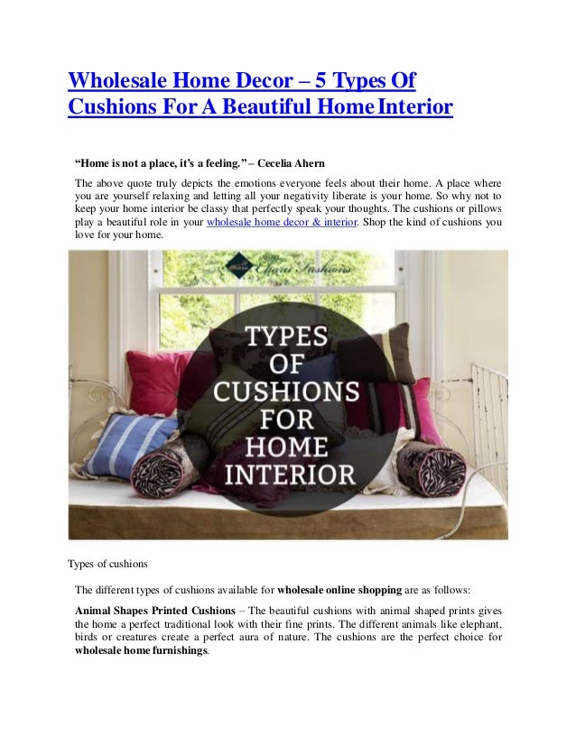 Wholesale Home Decor 5 Types Of Cushions For A Beautiful Home Inter