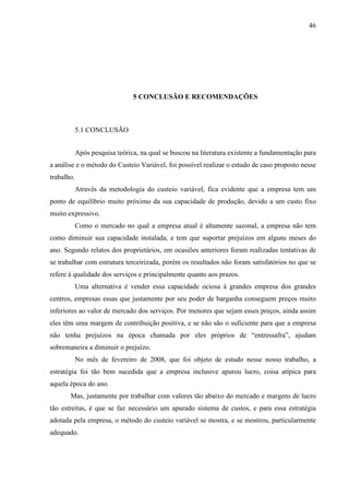 Custeio VariáVel Lavanderia Industrial