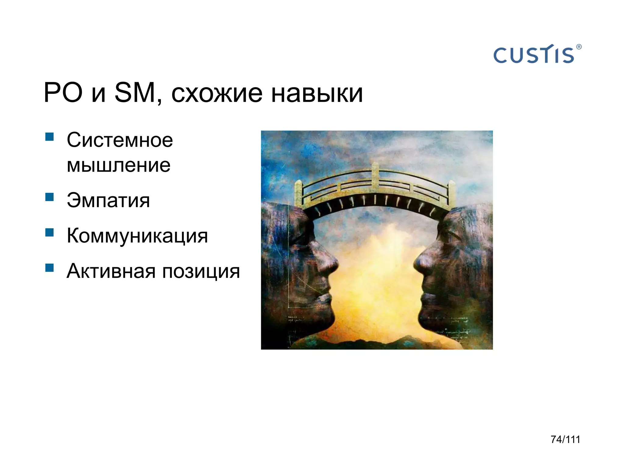 PO и SM, схожие навыки



Системное
мышление





Эмпатия
Коммуникация

Активная позиция

74/111

 