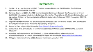Creating and Implementing Biosafety Regulations: The Philippine Experience 