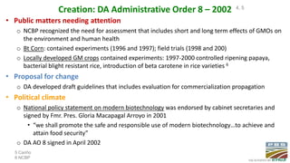 Creation: DA Administrative Order 8 – 2002
• Public matters needing attention
o NCBP recognized the need for assessment th...