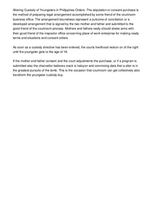 Custody of Children in Philippines