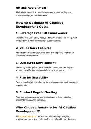 AI Chatbot Development in 2025: Costs, Trends & Business Impact | PDF