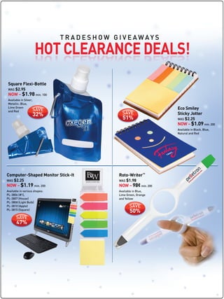 Custom Printed Closeout & Clearance 2013 Products