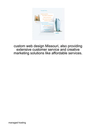 custom web design Missouri, also providing
     extensive customer service and creative
    marketing solutions like affordable services.




managed hosting
 
