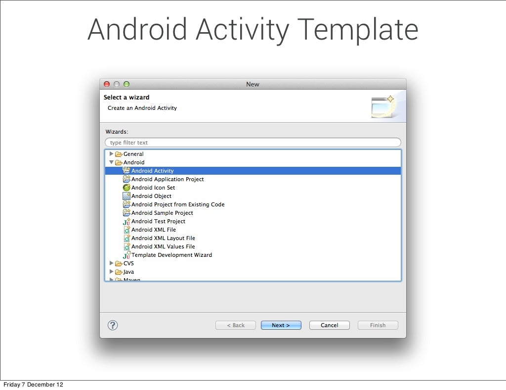 Create code template for android studio - equipmentsery