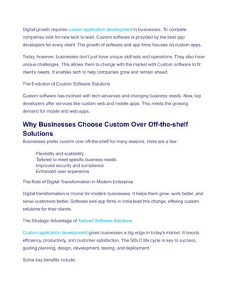 Custom Application Development: Driving Digital Transformation in ...