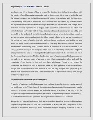 Customary and granted land right of occupancy by datius didace | PDF